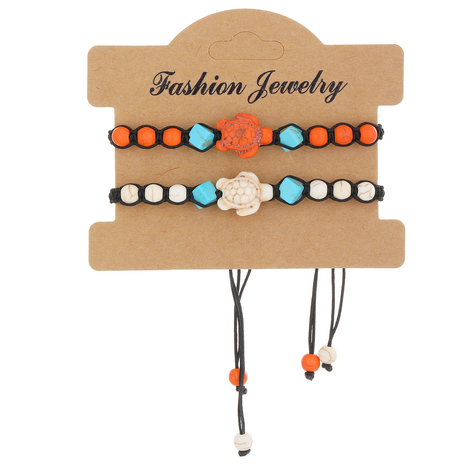 Wholesale Vintage Turtle Card Couple Braided Bracelet Bohemian