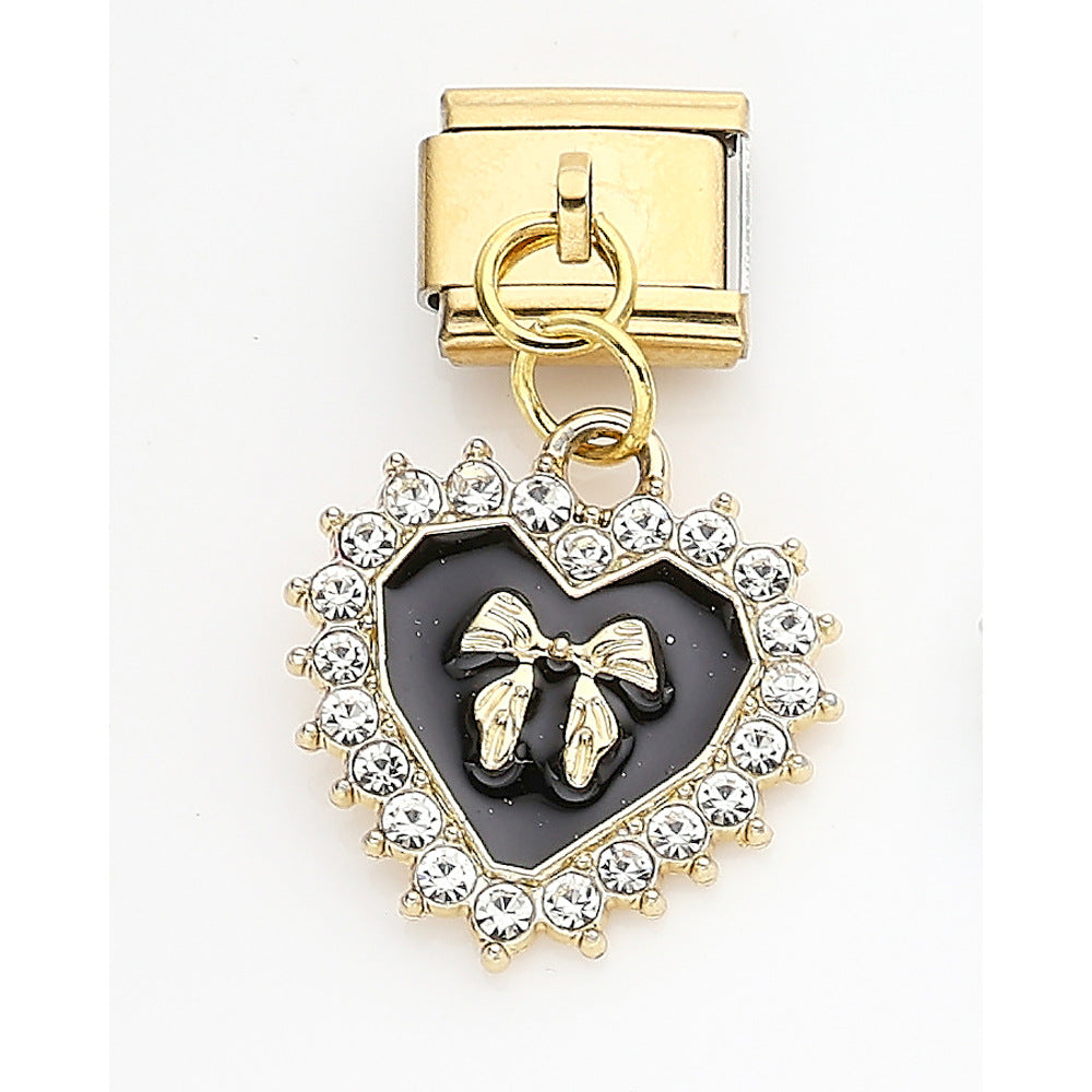 Wholesale 10pcs Italian Charm Bracelet 9mm DIY Splicing Strawberry Cherry Butterfly Love Stainless Steel Composable Bracelet