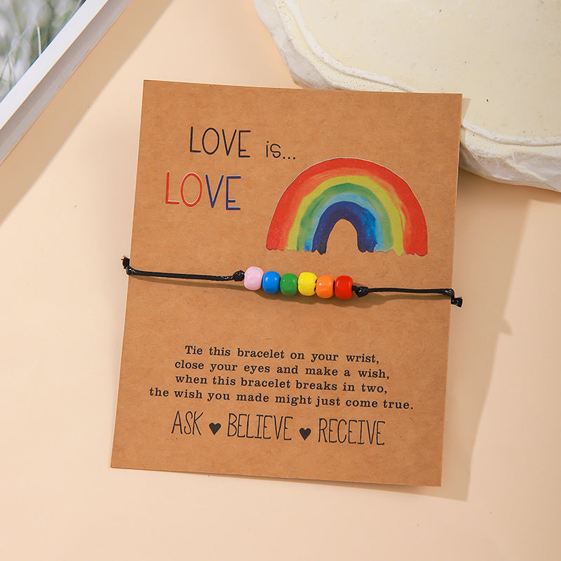 Wholesale  Colorful Rice Bead Bracelet Summer Rainbow