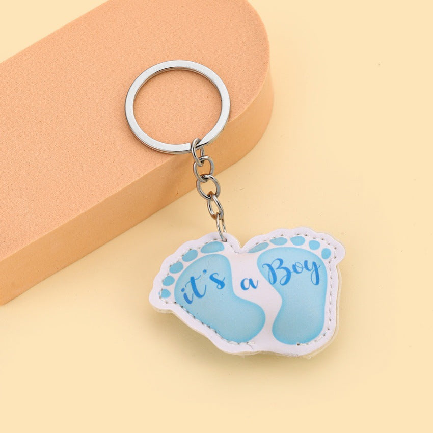 Wholesale Valentine's Day Cute Three-dimensional PU Small Foot Keychain