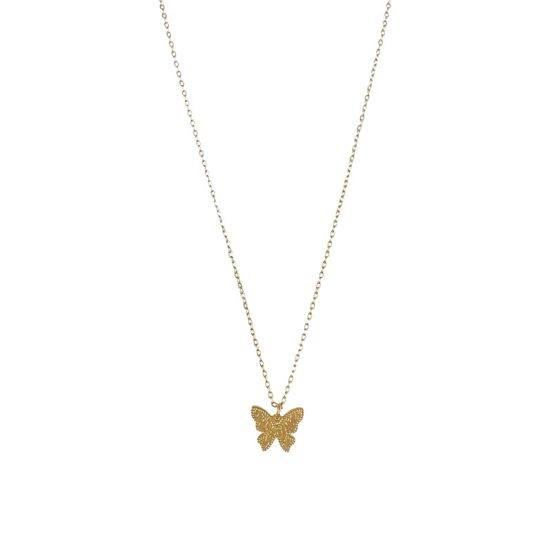Wholesale Sand Gold Butterfly Necklace,  Copper Electroplated Fashion Accessory for Women