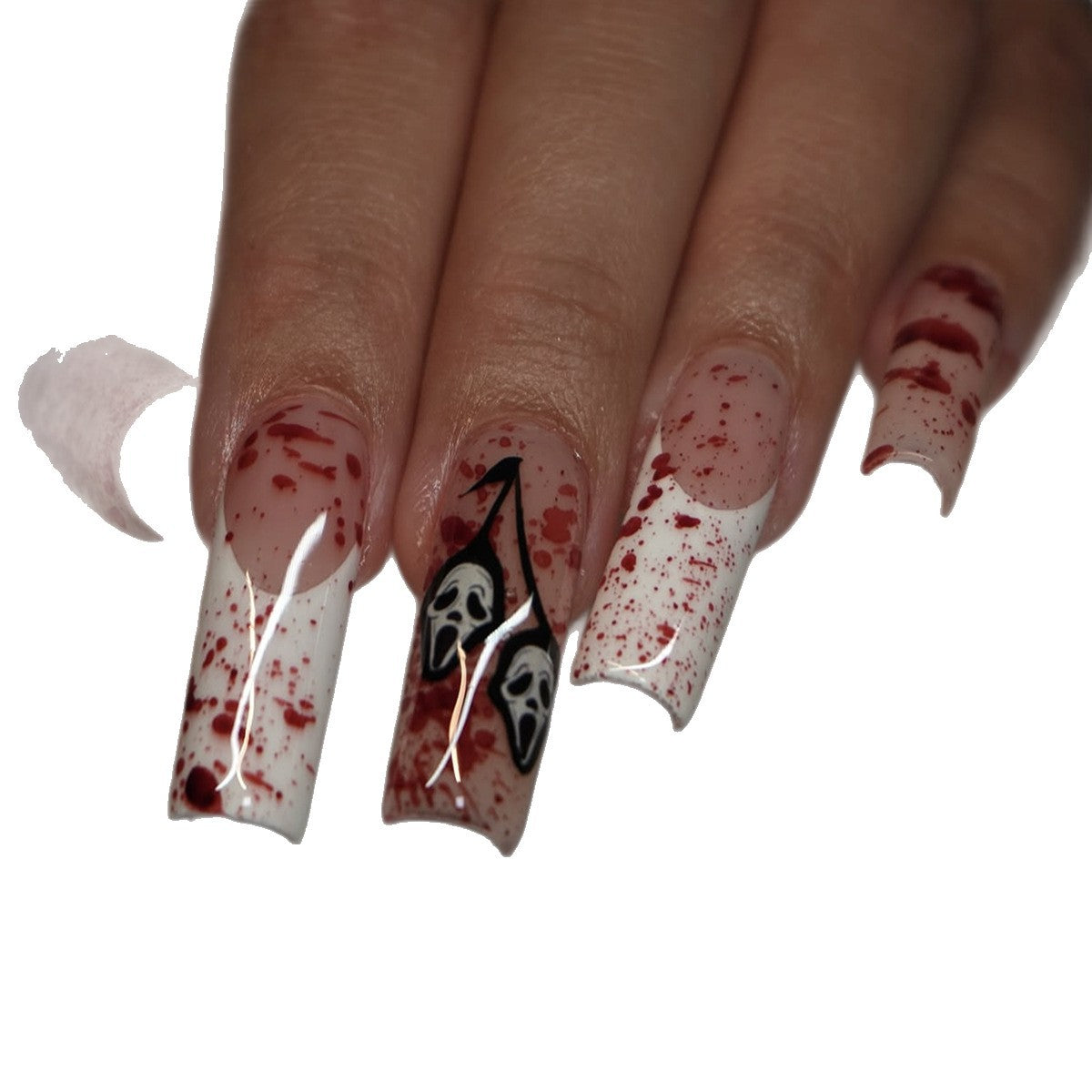 Wholesale 24 Pieces/  box  bloody ghost face Nails Kits Nail Stickers