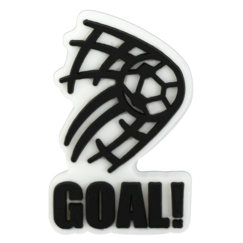 Wholesale Random 100pcs football series  PVC Soft Rubber Shoe Buckle Decoration