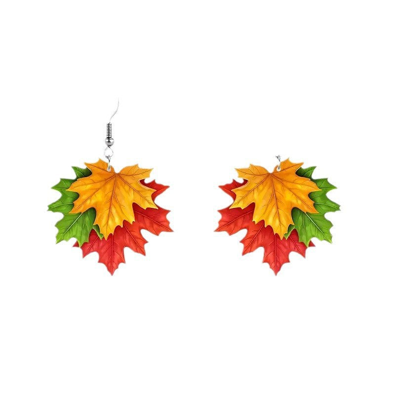 Wholesale Maple Leaf Pendant Earrings