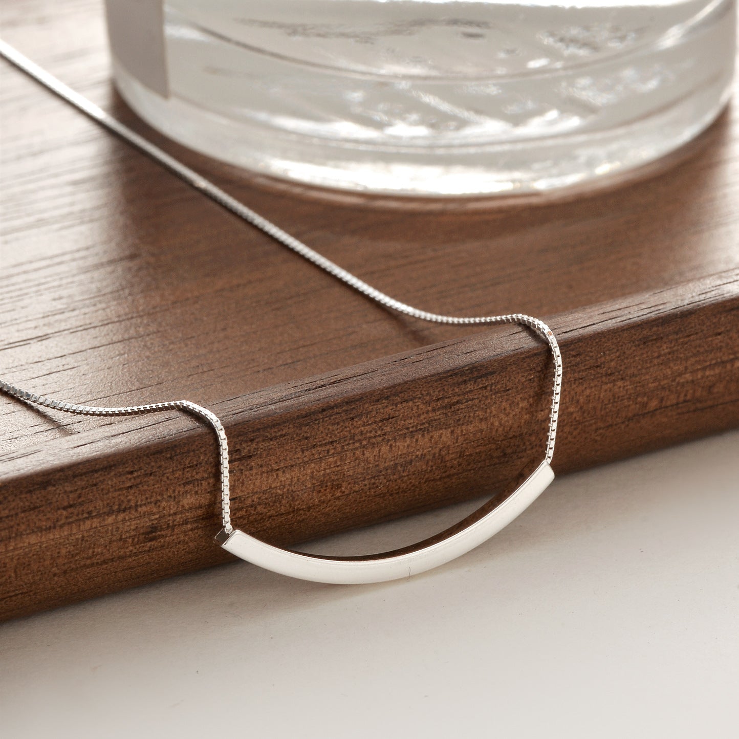 Wholesale S925 Sterling Silver Smile Necklace Clavicle Chain