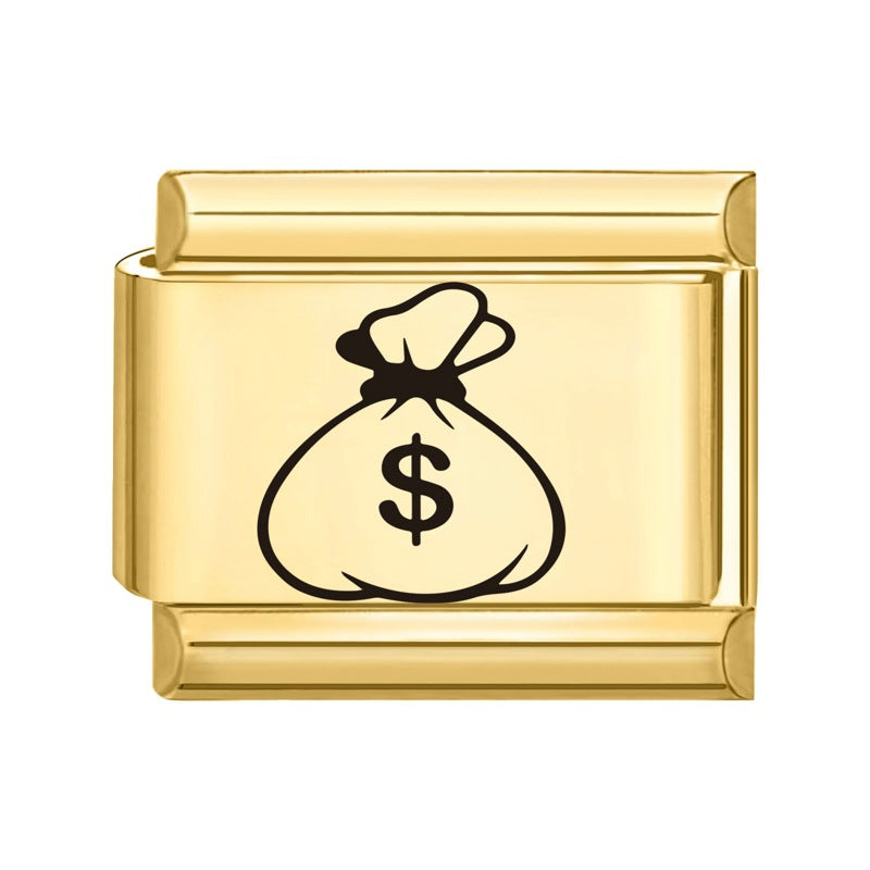 Wholesale Italian Charm Bracelet 9mm DIY Splicing Creative Pattern Stainless Steel Composable Bracelet