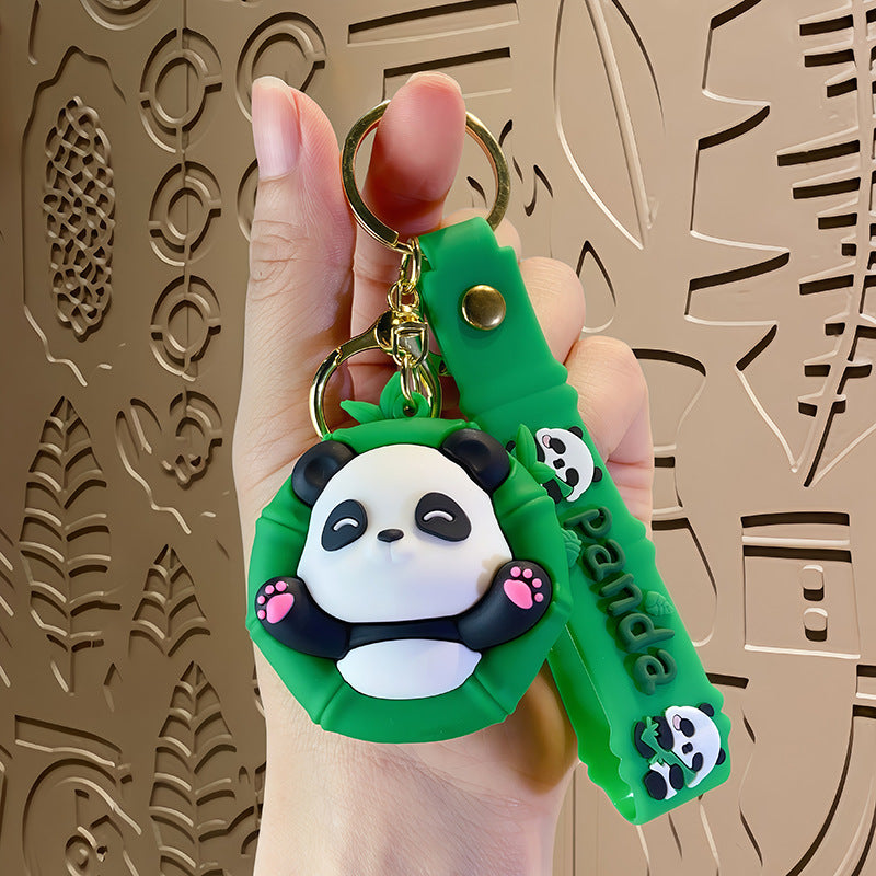 Wholesale Cute Panda Cartoon Keychain Chengdu Souvenir Gift Boutique Car Key Accessory