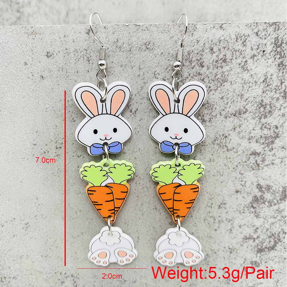 Wholesale  Easter leopard print rabbit carrot acrylic earrings