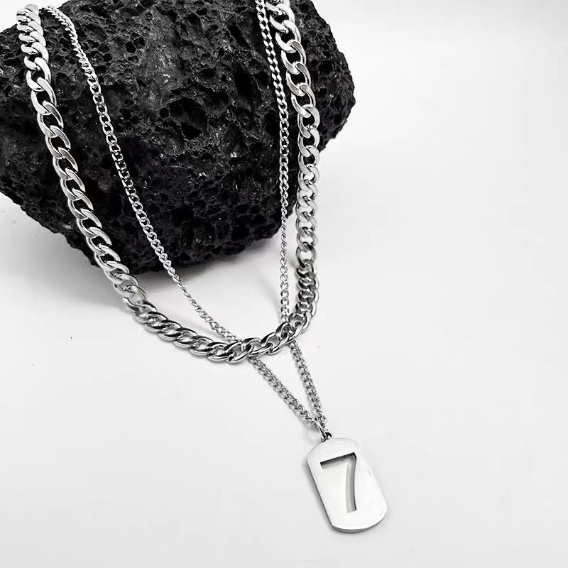 Wholesale Fashionable Face Titanium Steel Multi Layer Chain Necklace For Children And Adults Boutique Resale