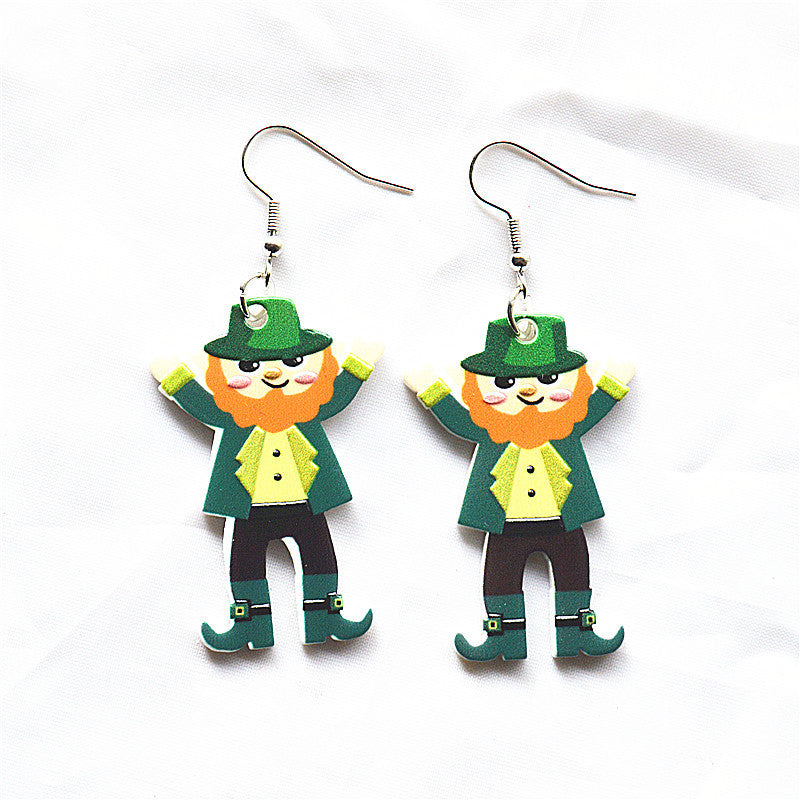 Wholesale St. Patrick's Day Cartoon Character Earrings ACC-ES-XN041