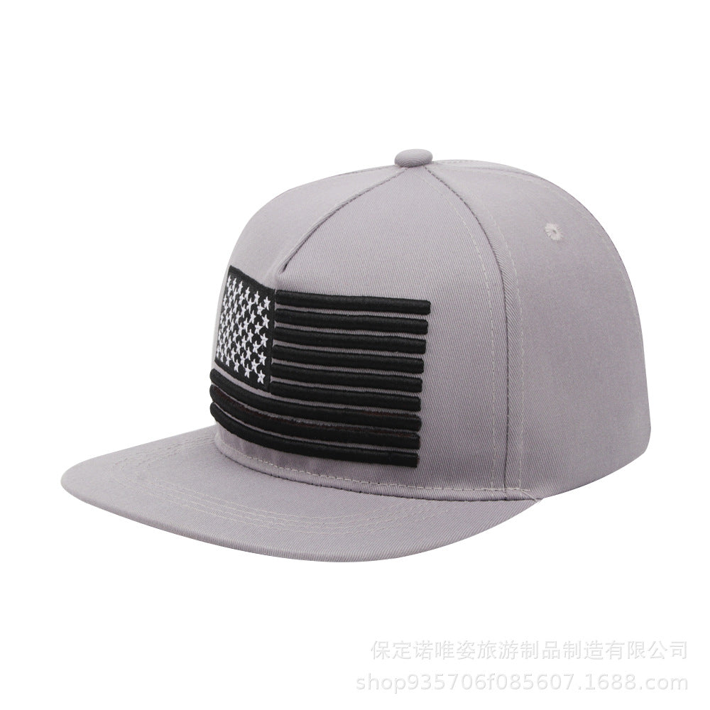 Wholesale Embroidered Flat-Brim Hip Hop Cap National Flag Baseball Cap