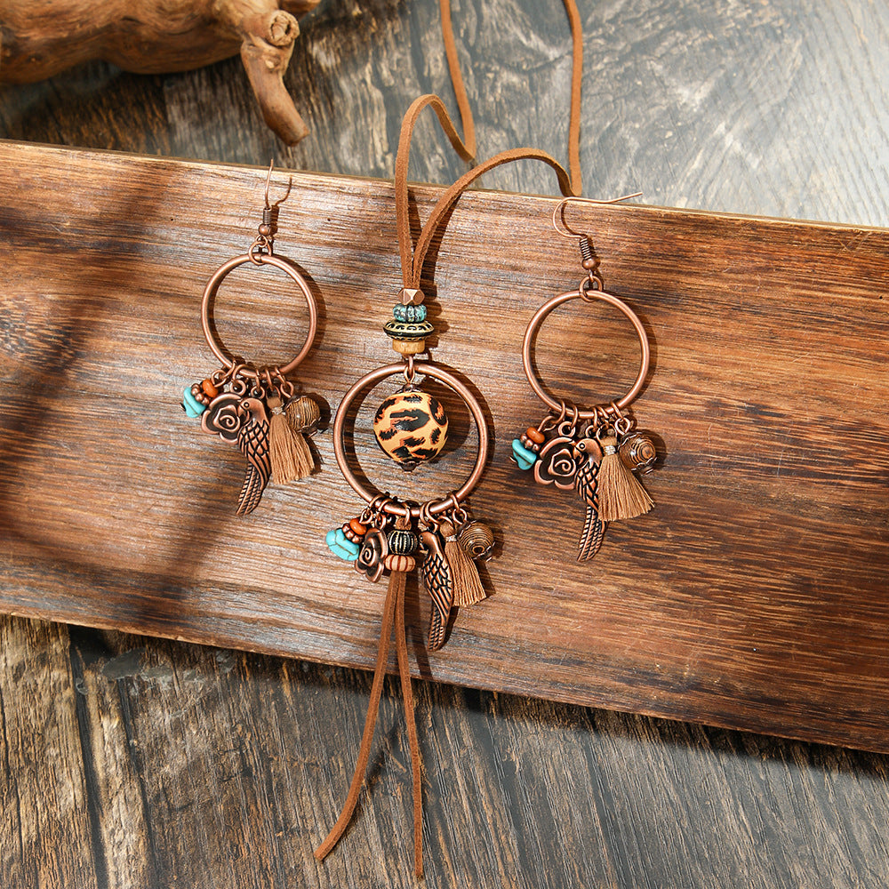 Wholesale Ethnic Style Leopard and  Jewelry Set Alloy Electroplated Fashion Accessory