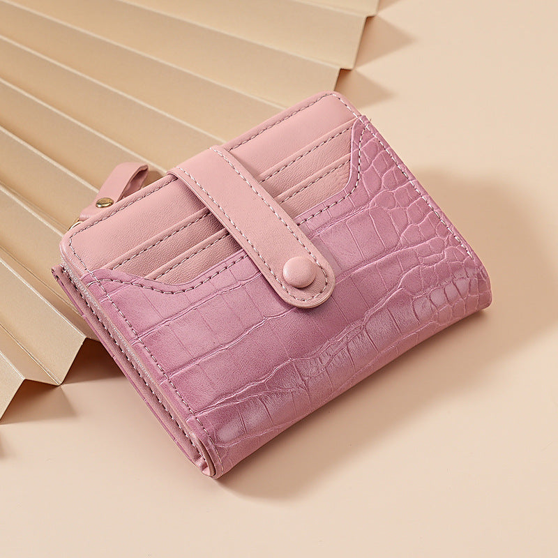 Wholesale Trendy Women' s PU Leather Crocodile Pattern Short Wallet Multi-Card Slot Everyday Fashion Accessory Gift
