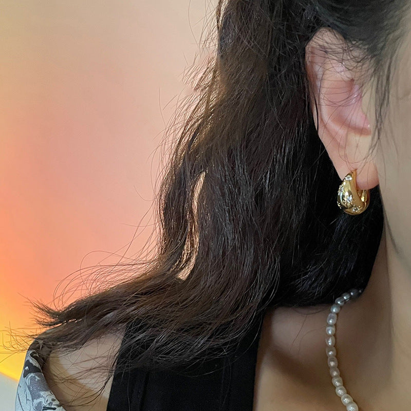 Wholesale Geometric Zircon Earrings for Women - Fashionable Metal Studs,  Boutique Resale