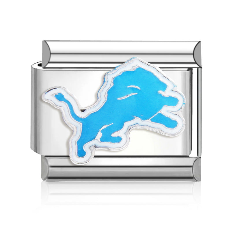 Wholesale 2PCS 9mm Italian Charm Starter Bracelets DIY Rugby Stainless Steel Composable Bracelet