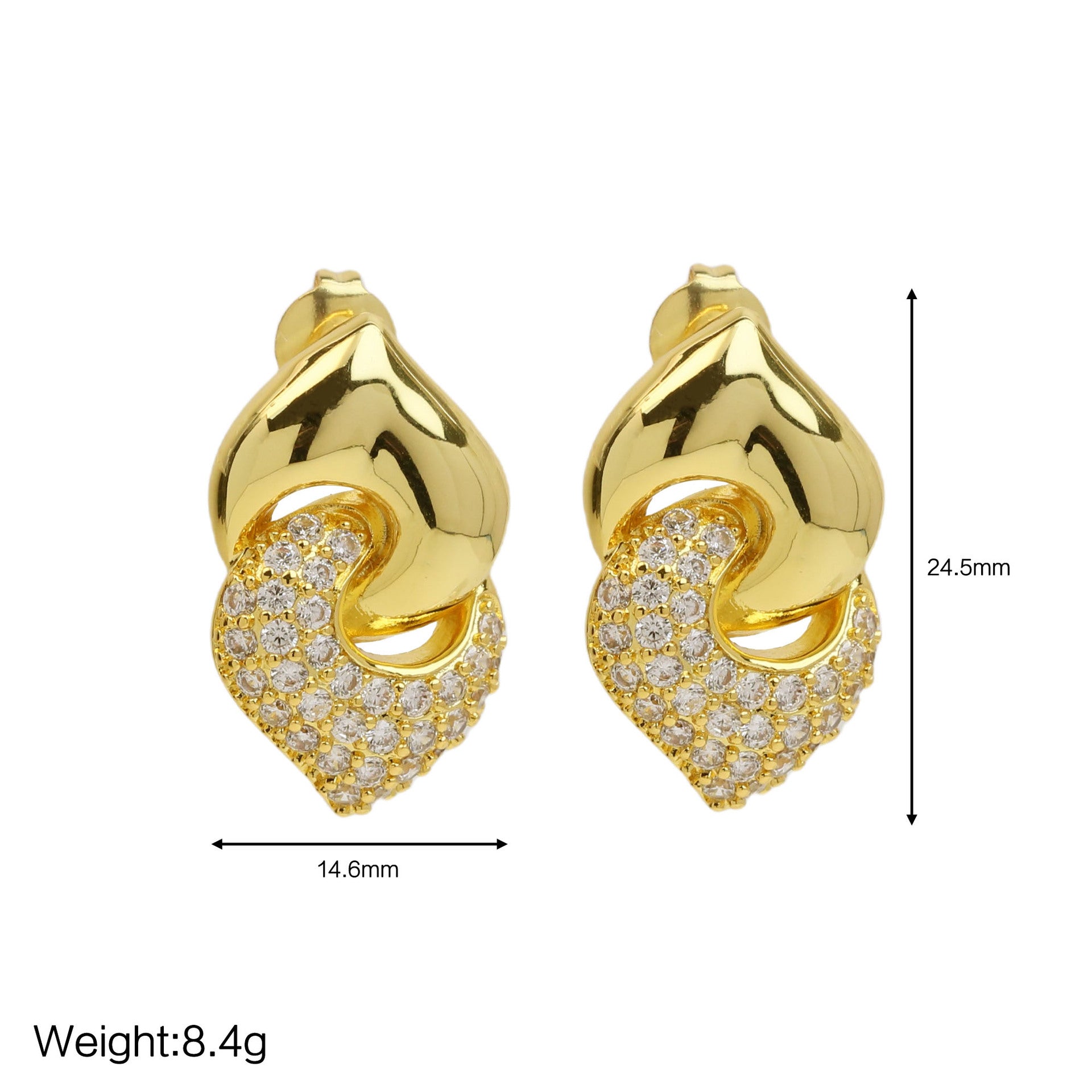 Wholesale  brass love pendant earrings