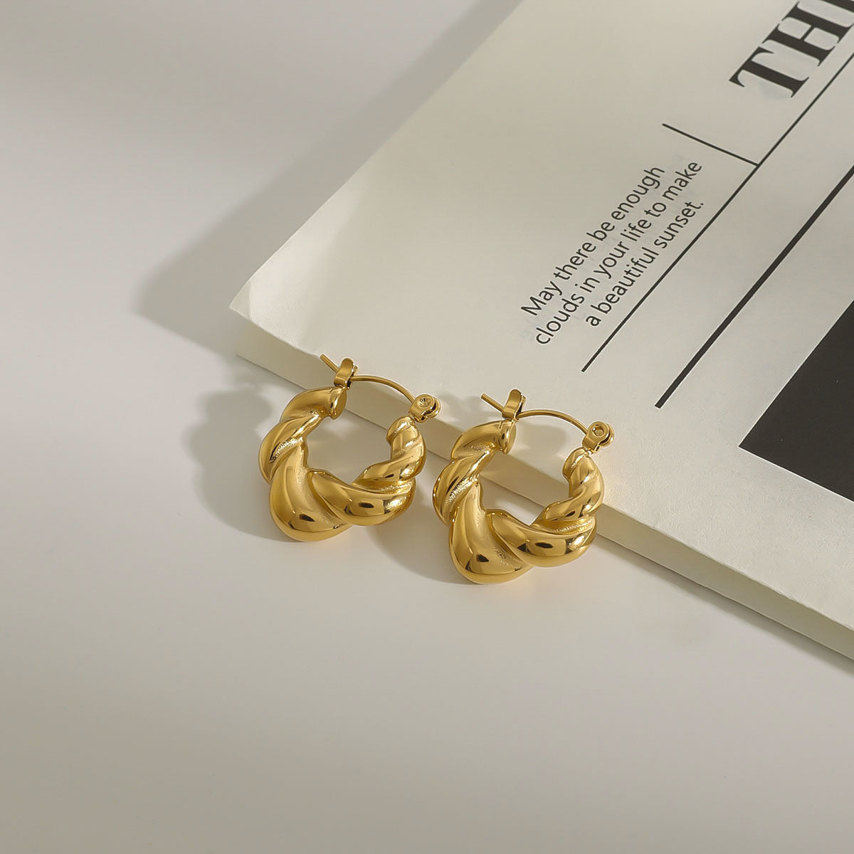 Wholesale 18k gold stainless steel earrings light luxury do not fade earrings