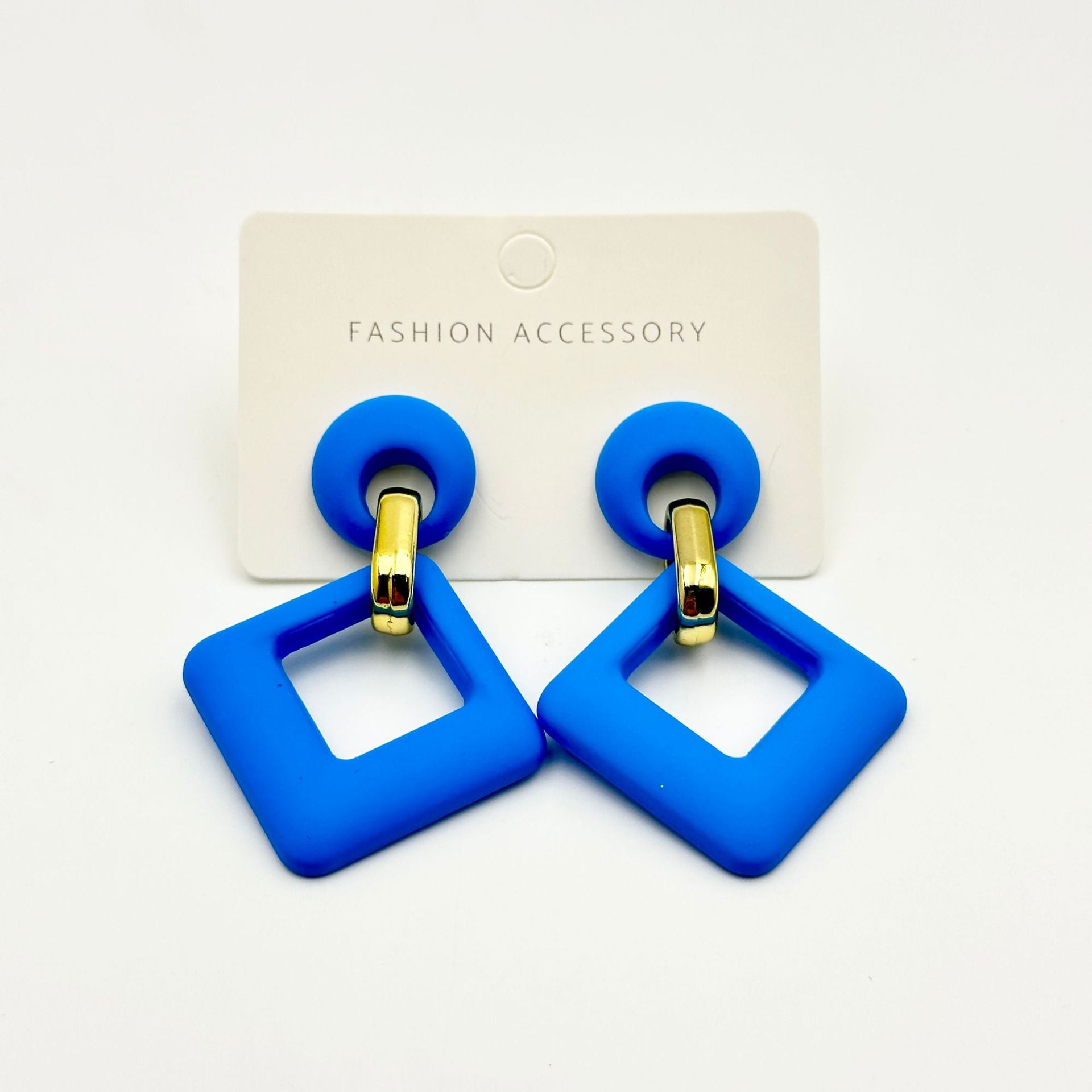 Wholesale acrylic earrings 12 color hand-felt paint diamond Macaron matte female earrings