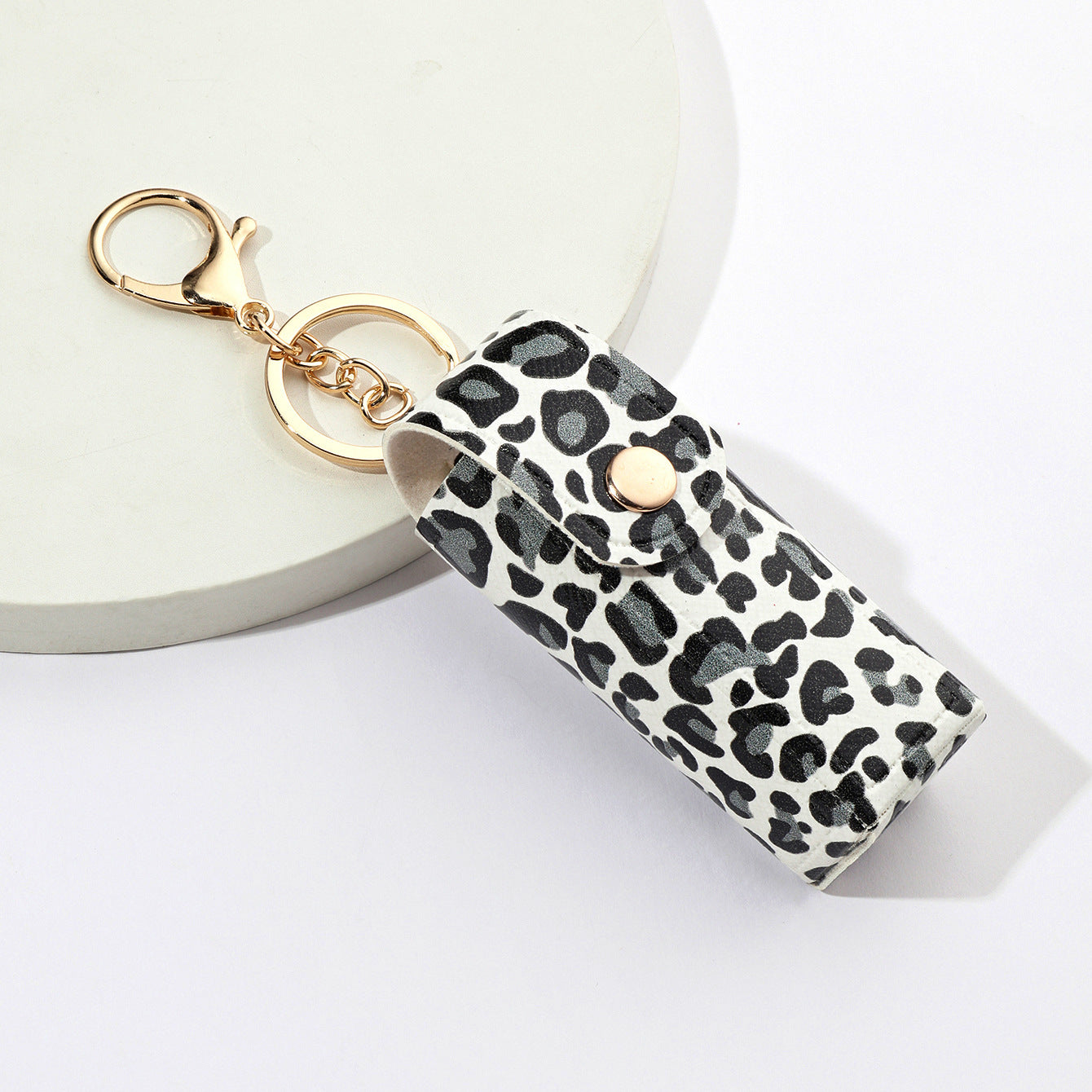 Wholesale Leopard Print Lipstick Bag Pu Leather Keychains ACC-KC-XTZ003