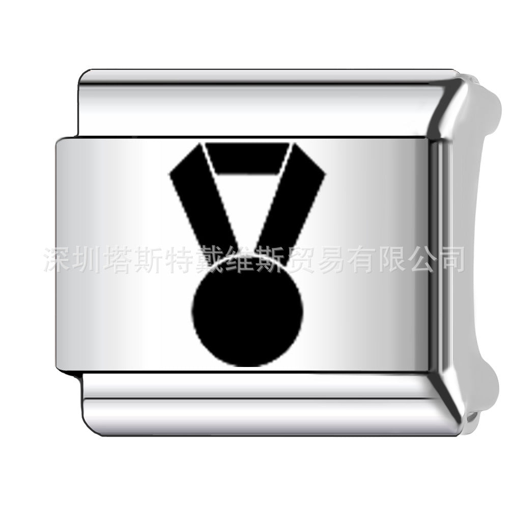 Wholesale 9mm Italian Charm Starter Bracelets DIY square Single Section Creative Stainless Steel Composable Bracelet