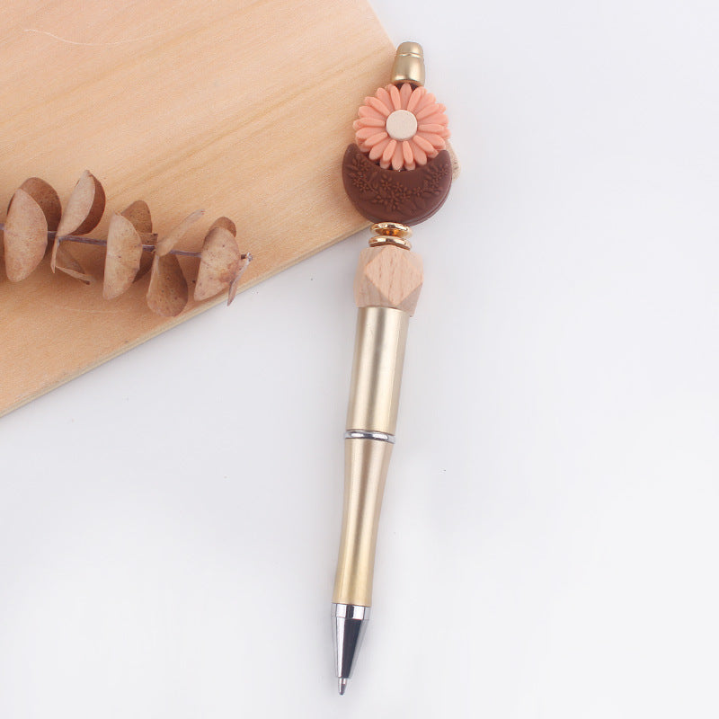 Wholesale beaded pen creative DIY cartoon daisy love silicone gum beaded pen