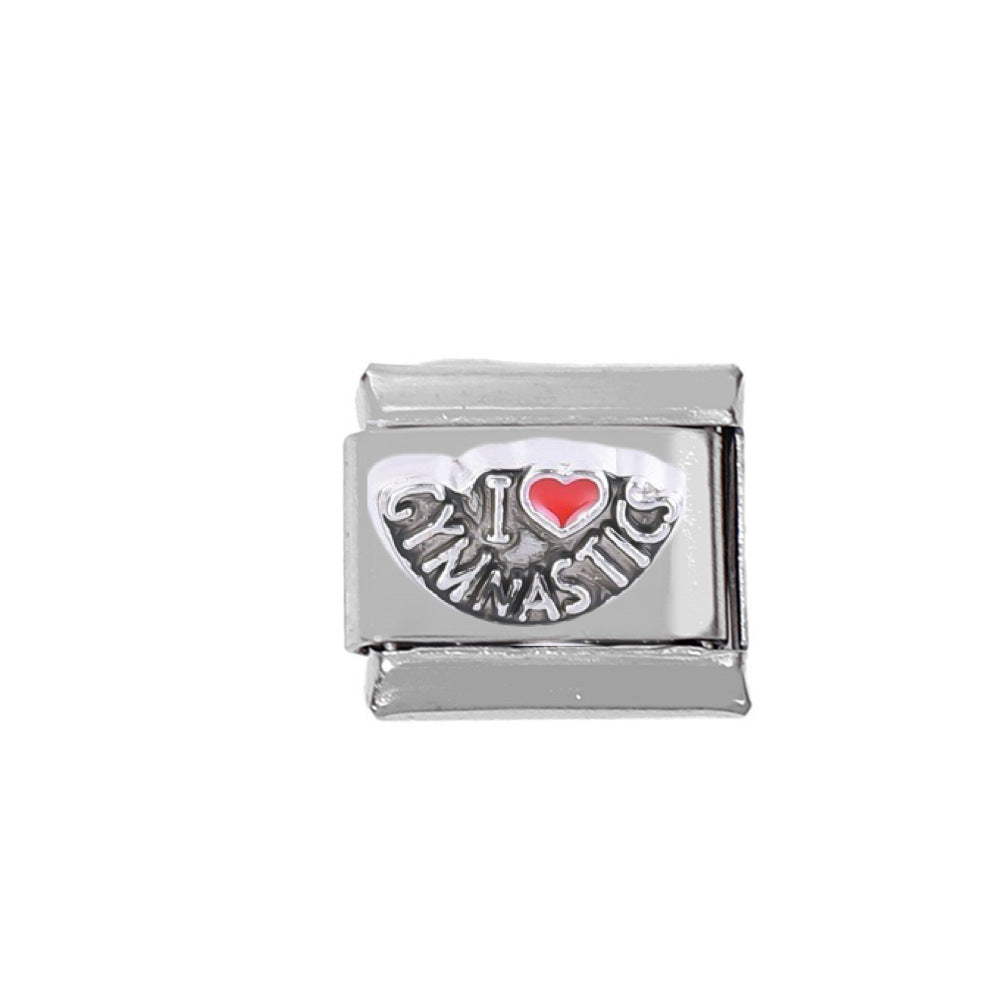 Bracciale da calcio sportivo con fascino fai-da-te in acciaio inossidabile con modulo italiano all'ingrosso da 5 pezzi