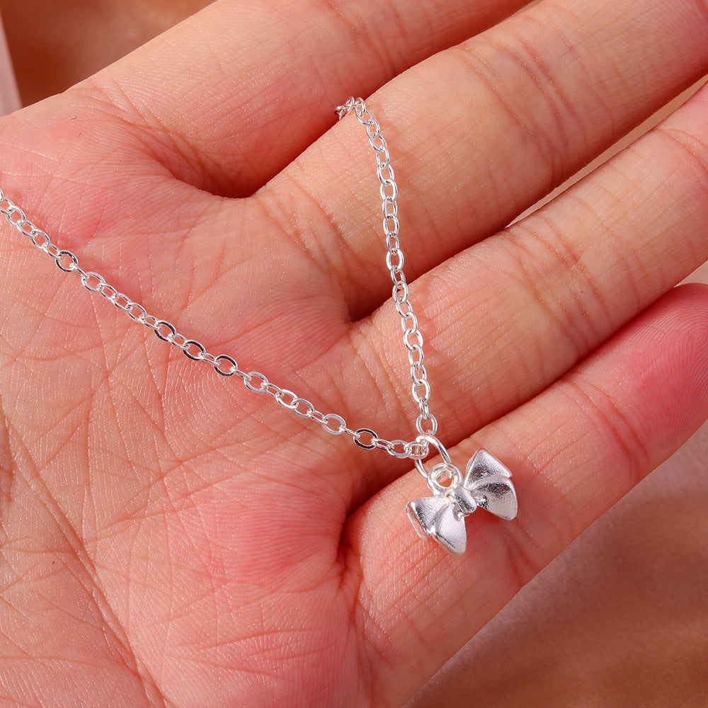 Wholesale  rhinestone bow necklace high-end design clavicle chain