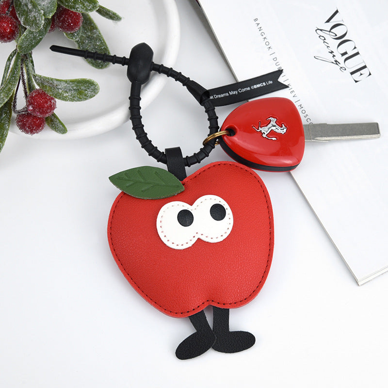 Wholesale Christmas Tree Keychain PU Leather Cartoon Pendant Gift