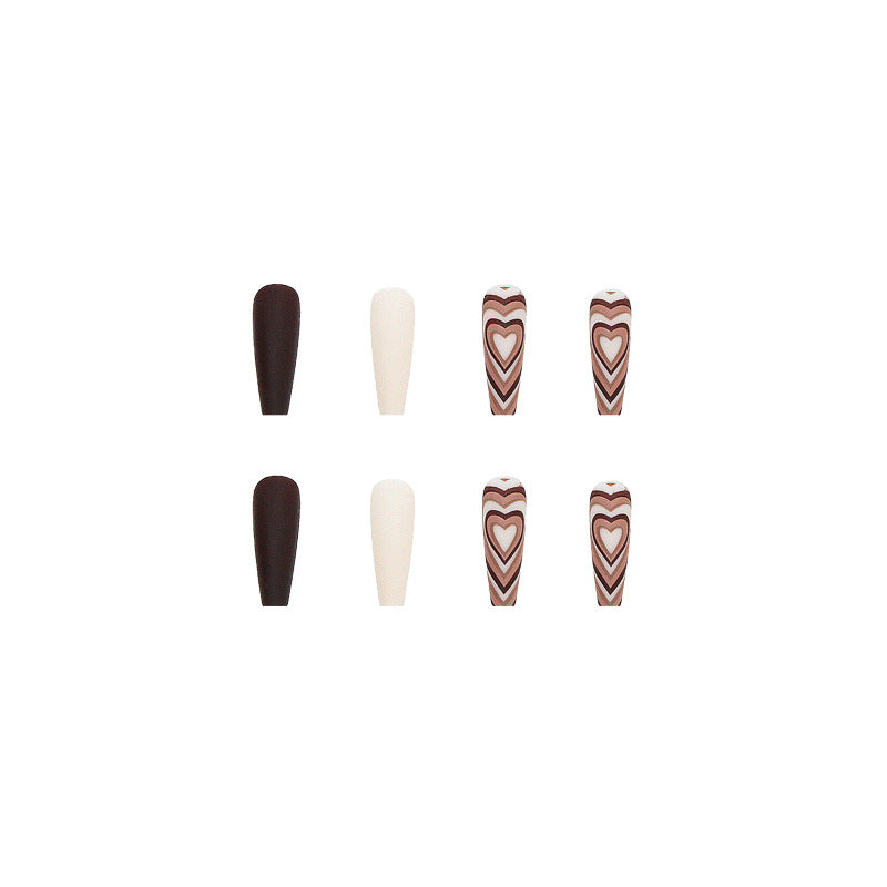 Wholesale 24 Pieces/box Valentine's Day Long Love Nails Kits Nail Stickers ACC-NS-QiHeng014