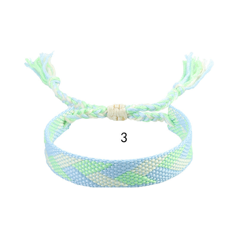 Wholesale Bohemian ethnic style cotton and linen woven bracelet