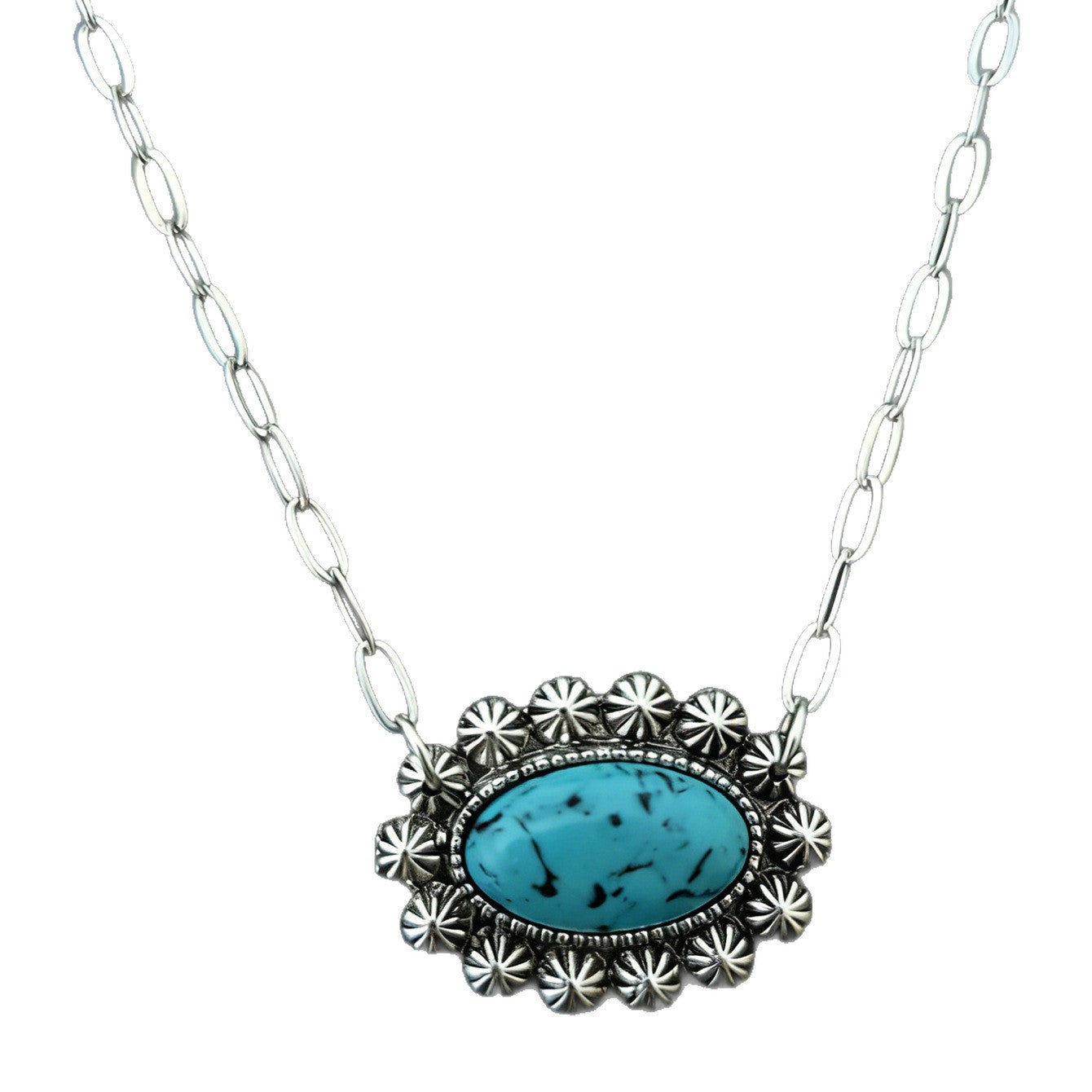 Wholesale Stylish Geometric Stone Pendant Necklace,  Vintage Chain Jewelry Accessory for Everyday Wear
