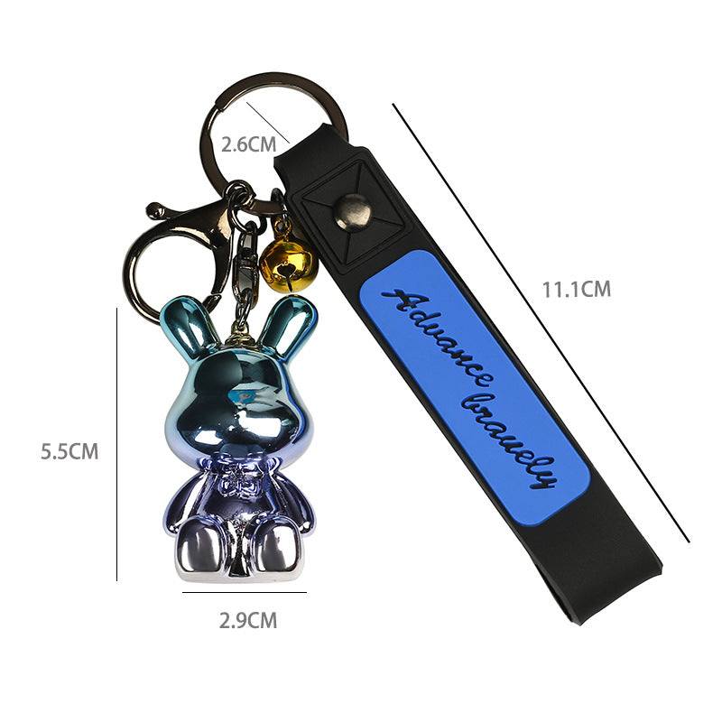 Wholesale Cartoon Gradient Colorful Sitting Bunny Keychains ACC-KC-HongAo008