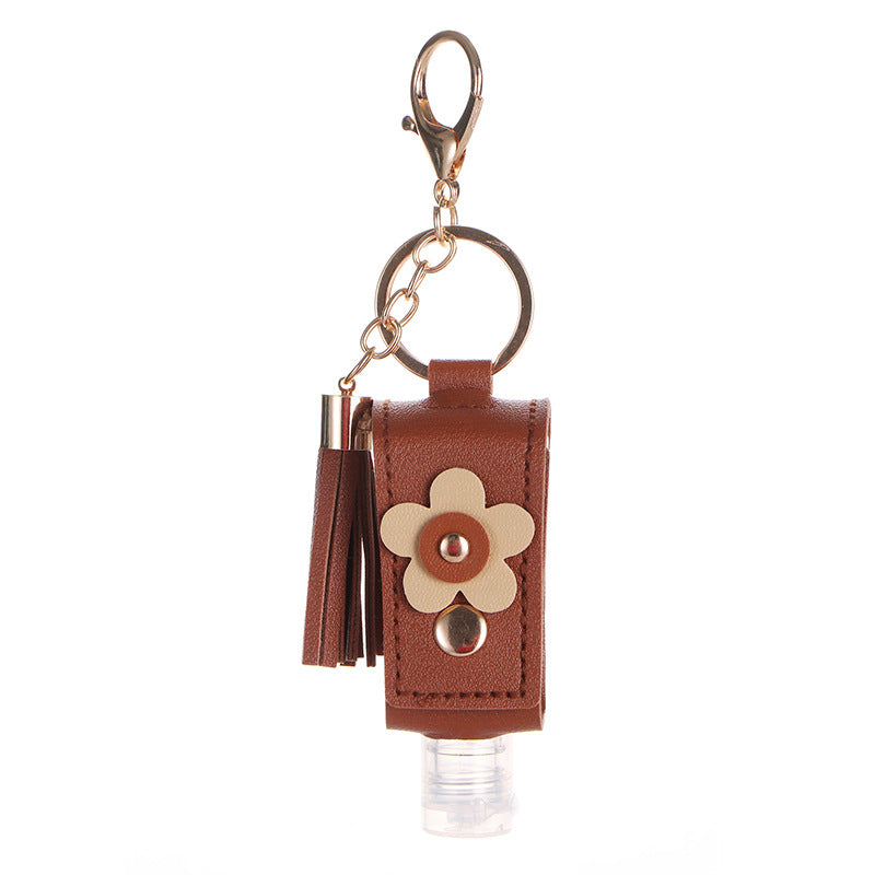 Wholesale Toner sub-bottle vintage leather case portable sub-bottle storage keychain