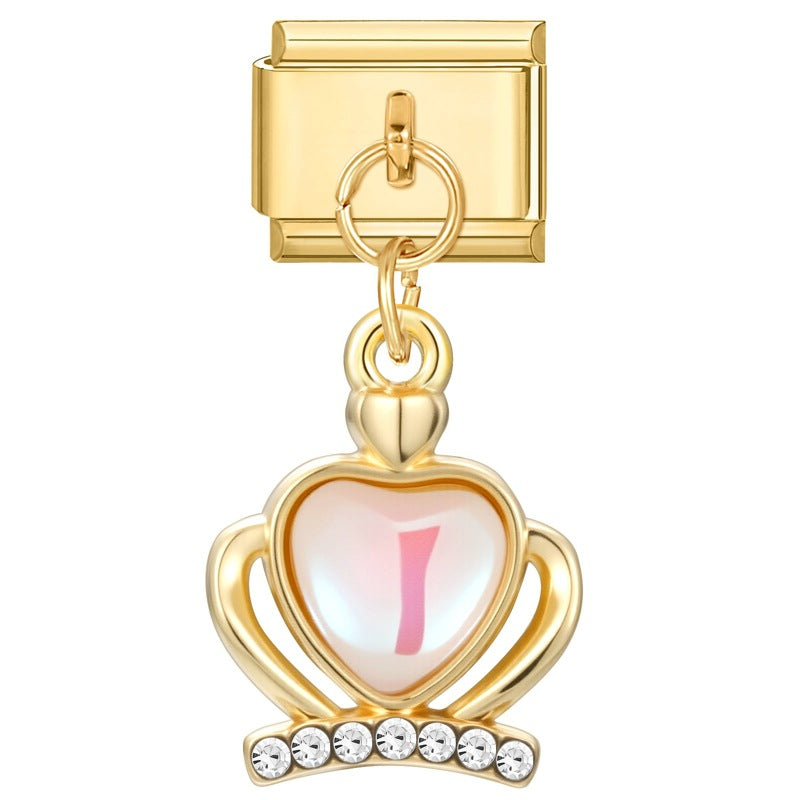 Wholesale Italian Charm Bracelet 9mm DIY Splicing Gold Butterfly Pendant Stainless Steel Composable Bracelet