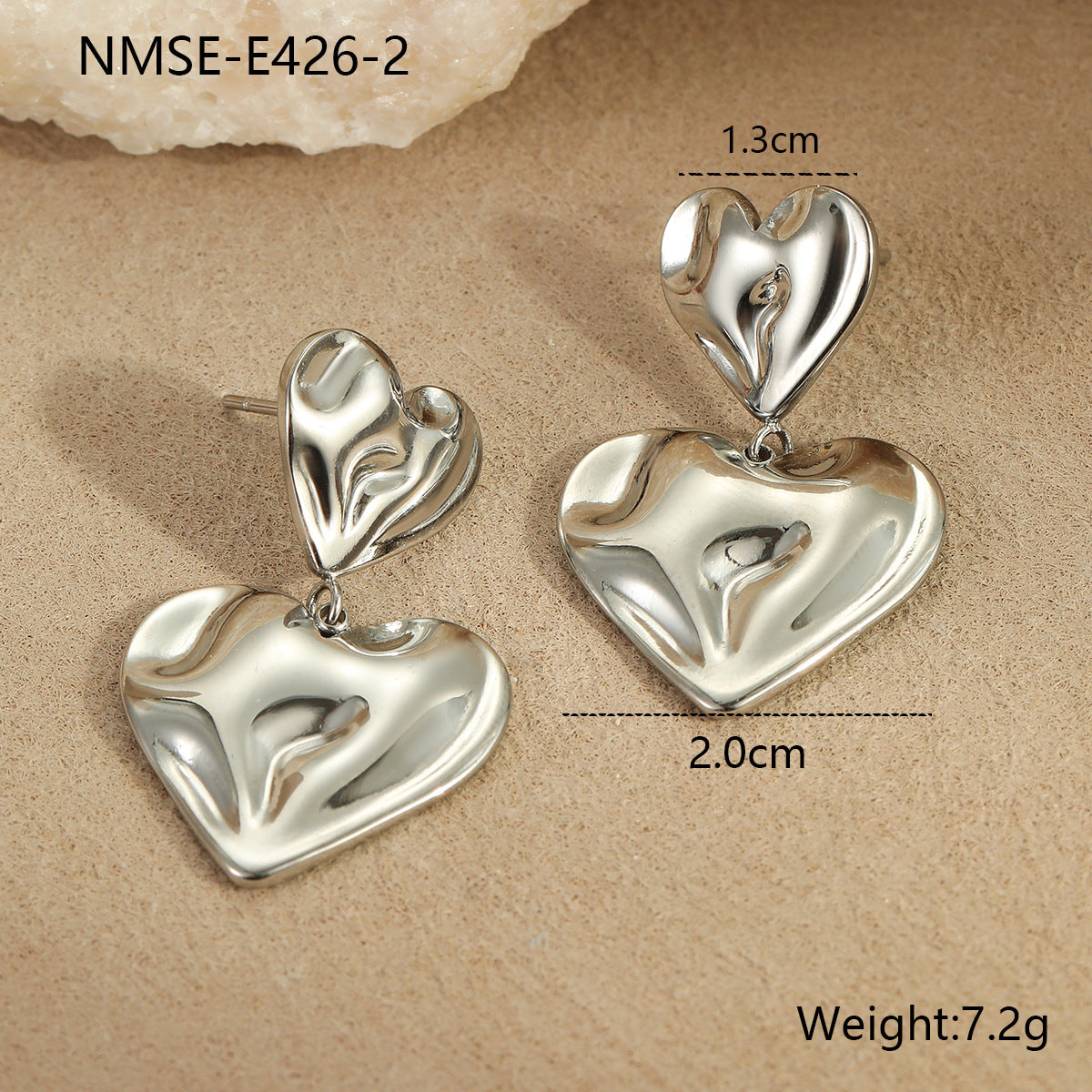 Wholesale Heart Earrings Stainless Steel Plated 18K Gold Earrings