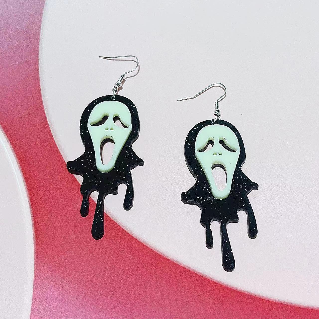 Wholesale Halloween Skull Acrylic Earrings ACC-ES-AnDao024