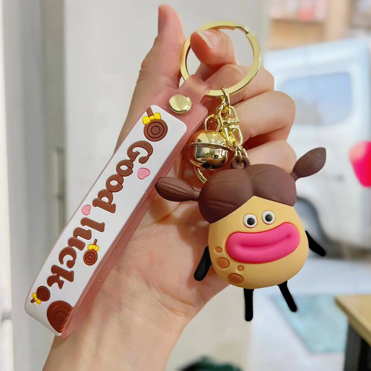 Wholesale Creative Keychain Cute Sausage Mouth Doll PVC Keychains ACC-KC-SJ008