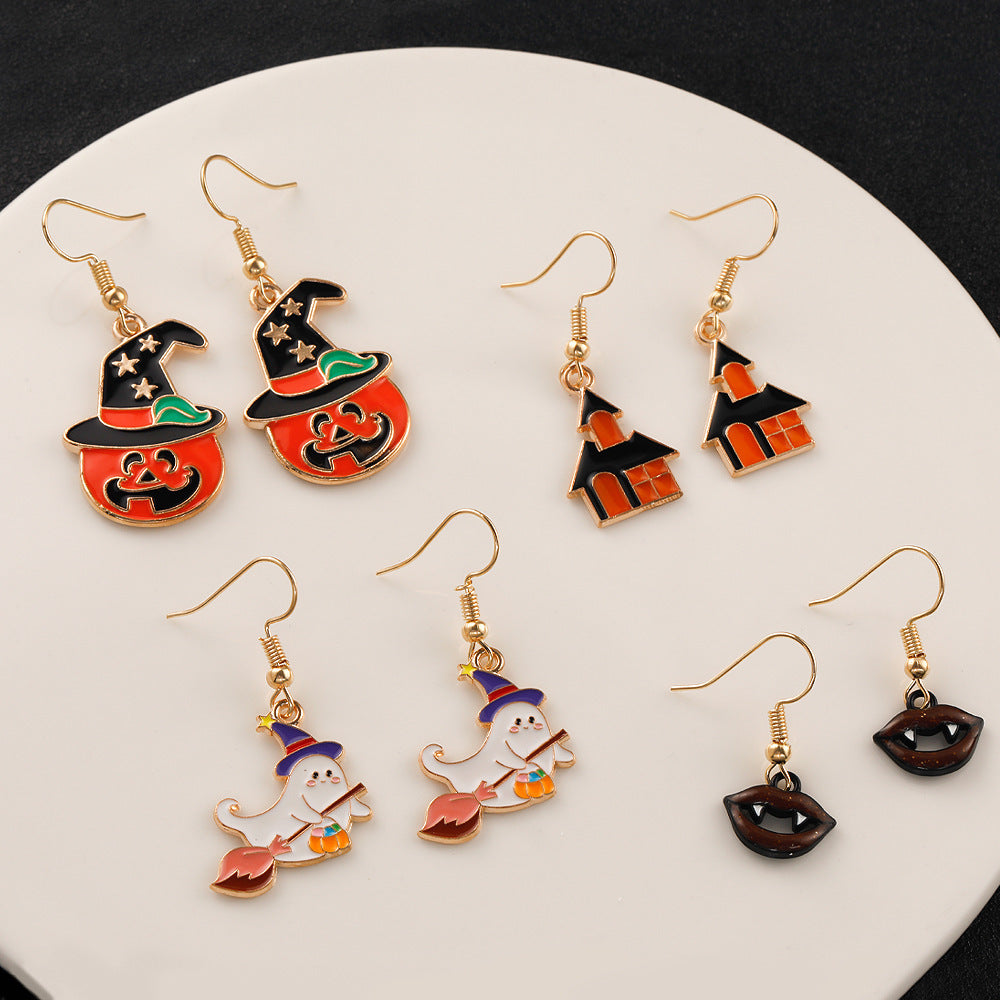 Wholesale  Halloween  earrings  popular Devil pumpkin bat festival earrings