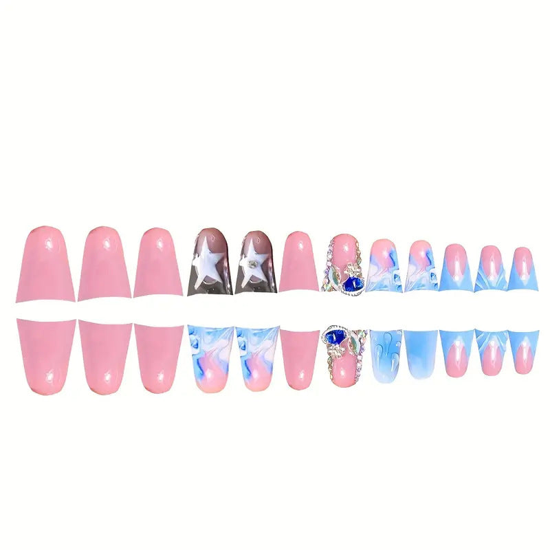 Wholesale 24 Pieces/box Planet 3D Water Drop Nails Kits Nail Stickers