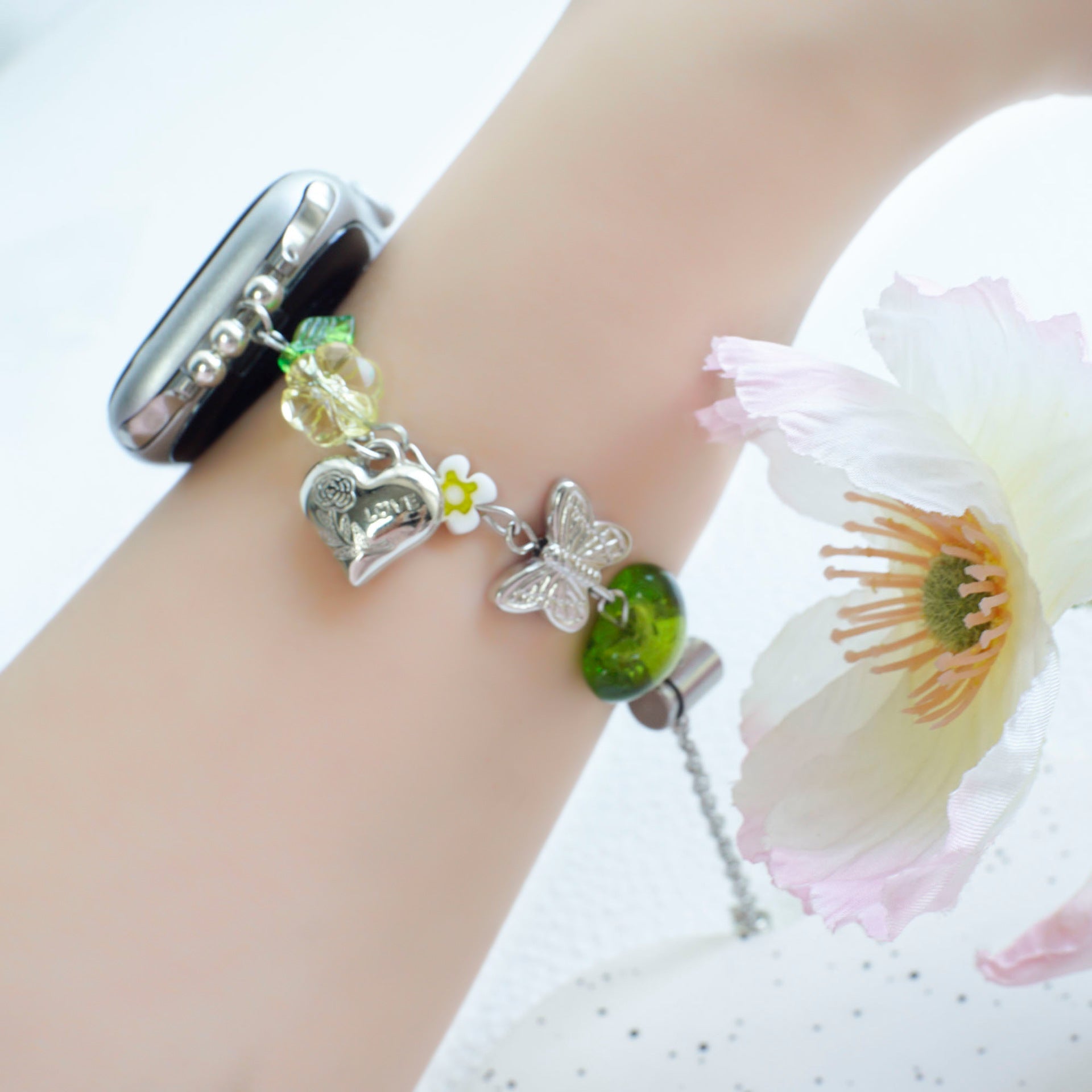 Wholesale Sweet Handmade Beaded Butterfly Heart Adjustable Bracelet