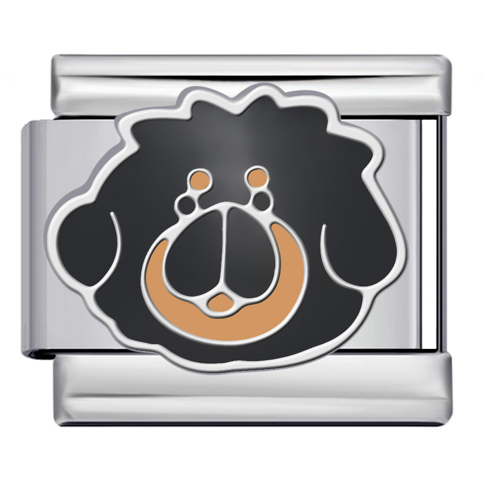 Wholesale Italian Charm Bracelet 9mm DIY Splicing Cute Cartoon Dog Stainless Steel Composable Bracelet