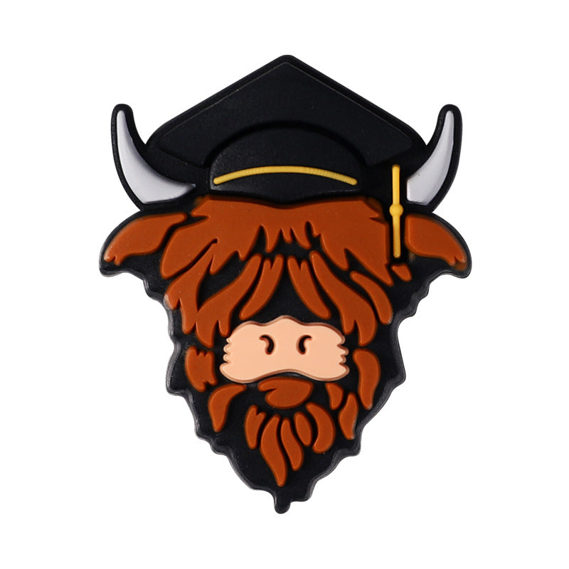 Wholesale 20pcs Cartoon Highland Cow Focal Beads DIY Bead Accessories ACC-BDS-RongFa068