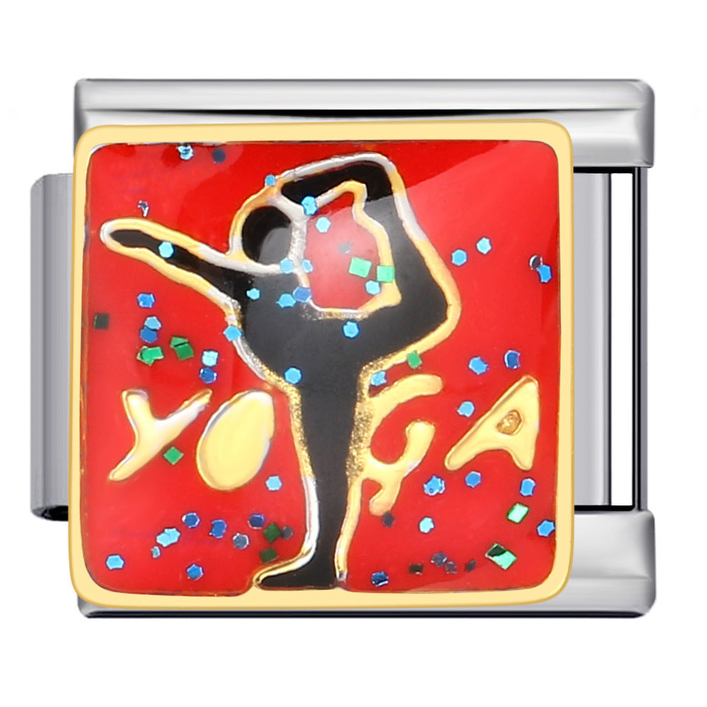 Wholesale Italian Charm Bracelet 9mm DIY Splicing Removable Sports Hobbies Stainless Steel Composable Bracelet