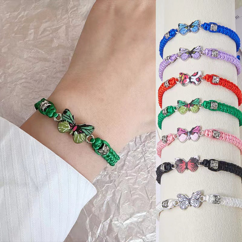 Wholesale hand-woven couple butterfly bracelet