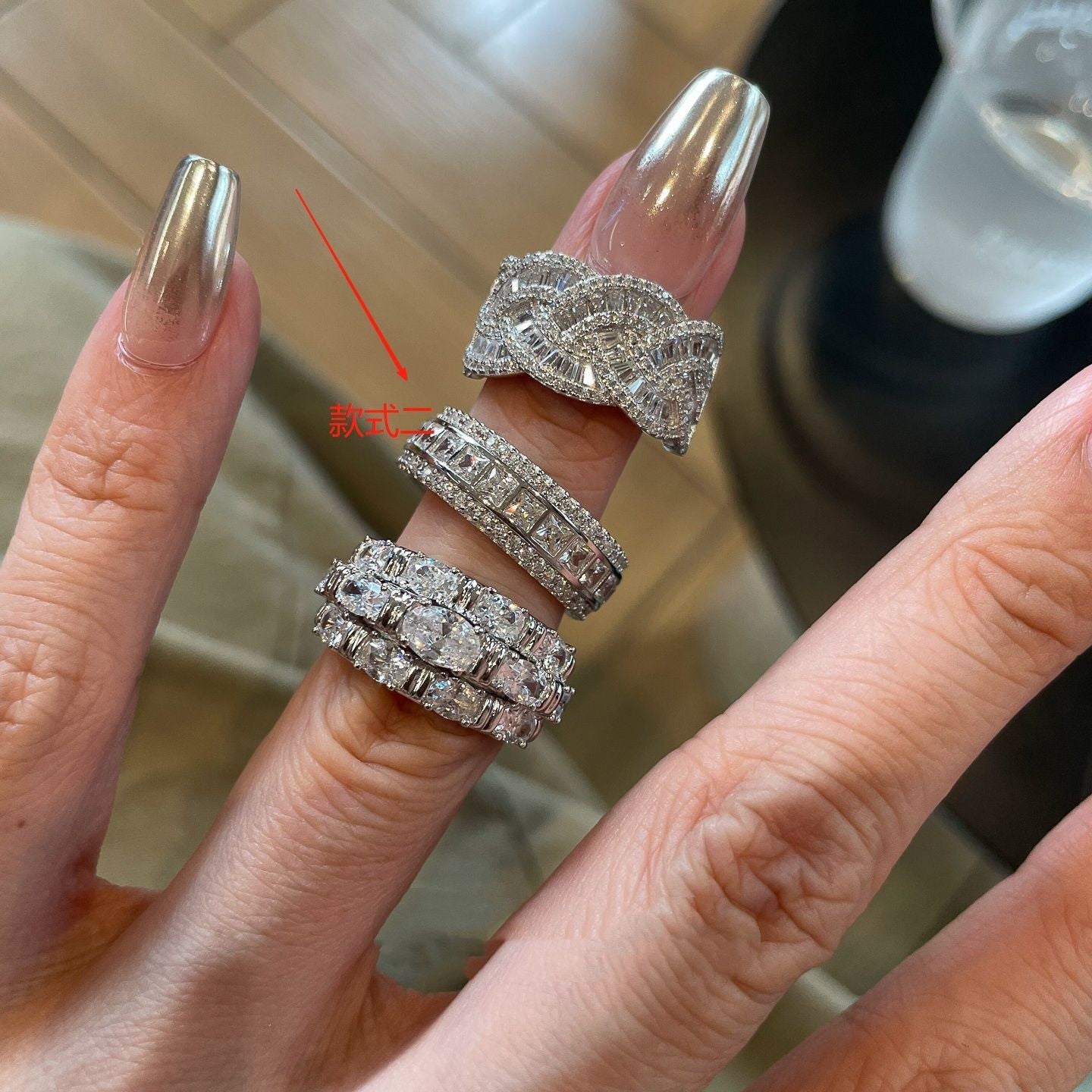 Wholesale Vintage Chic Stacked Row Ring For Women Copper Electroplated Everyday Wear Jewelry