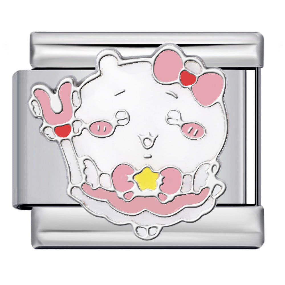 Wholesale Italian Charm Bracelet 9mm DIY Splicing Cute Cartoon Stainless Steel Composable Bracelet