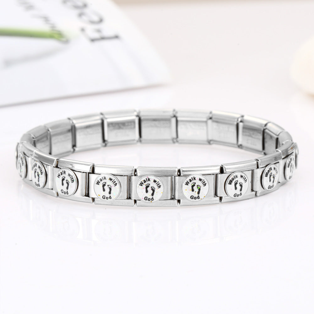 Wholesale 10pcs Italian Charm Bracelet 9mm DIY Splicing Removable Cocktail Series Stainless Steel Composable Bracelet