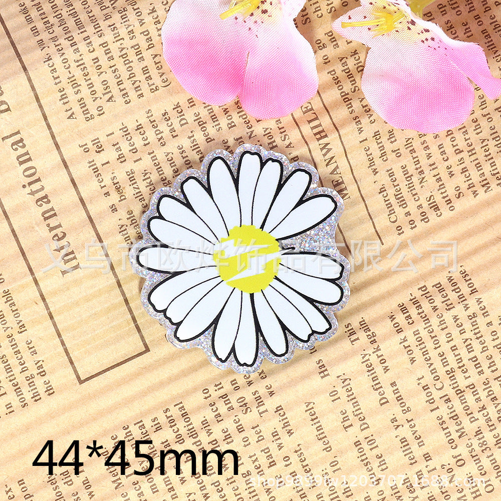 Wholesale 10pcs DIY Flatback Cartoon Rainbow Acrylic Flatback Badge Scroll Retractable Keychain DIY Accessories ACC-FK-OuYe010