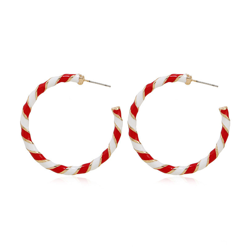 Wholesale Large Hoop Spiral Geometric Earrings