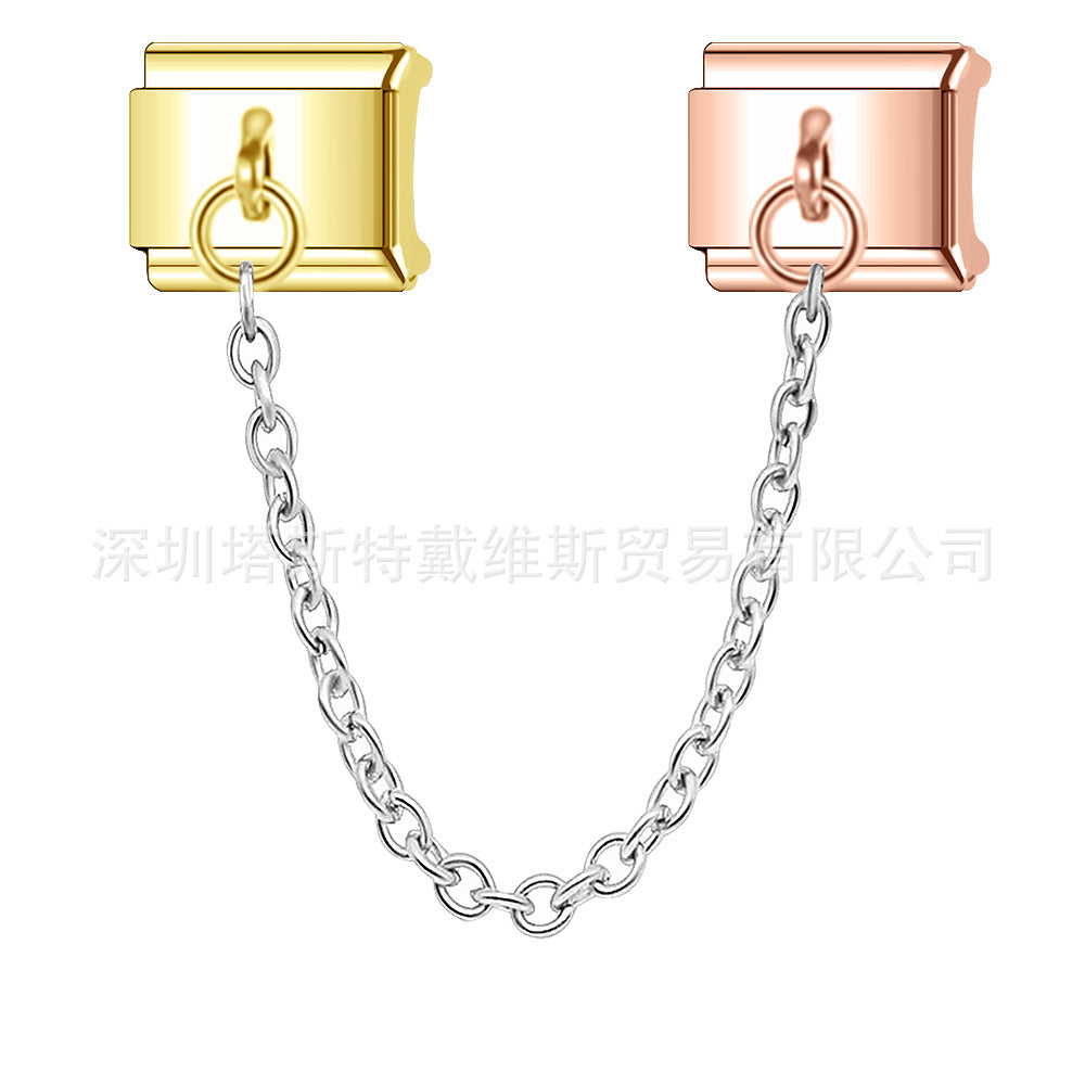 Wholesale 9mm Italian Charm Starter Bracelets DIY square Single Section Creative Stainless Steel Composable Bracelet